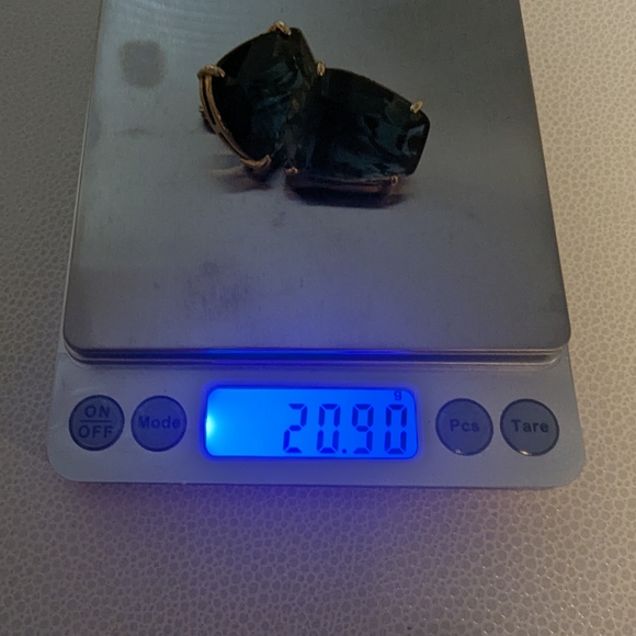 Vintage Monet Statement Clip-On Earrings | Bold Faceted Glass Stones|1980s - Picture 5 of 7